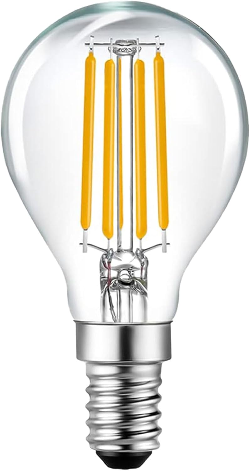Duravel 4W LED Filament Light Bulb, E14 Base, Clear Glass Globe, 470 Lumens, 360° Beam Angle, Warm White (2 Pack) - Image 2